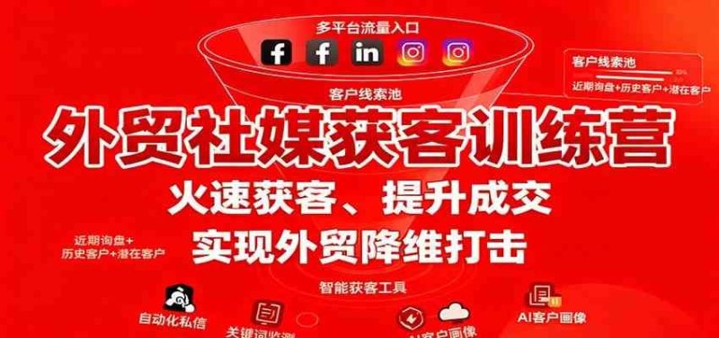 外贸社媒获客训练营，火速获客、提升成交，实现外贸降维打击-云创智库