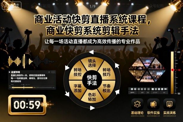 商业活动快剪直播系统课程，商业快剪系统剪辑手法-云创智库