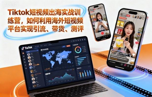 Tiktok短视频出海实战训练营，如何利用海外短视频平台实现引流、带货、测评-云创智库