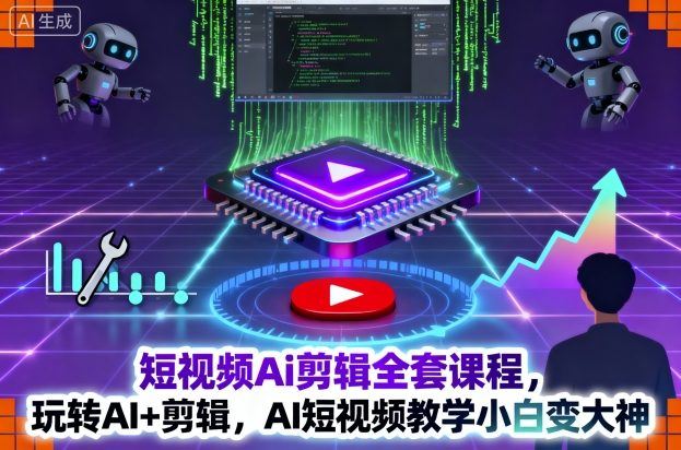 短视频Ai剪辑全套课程，玩转AI+剪辑，AI短视频教学小白变大神-云创智库