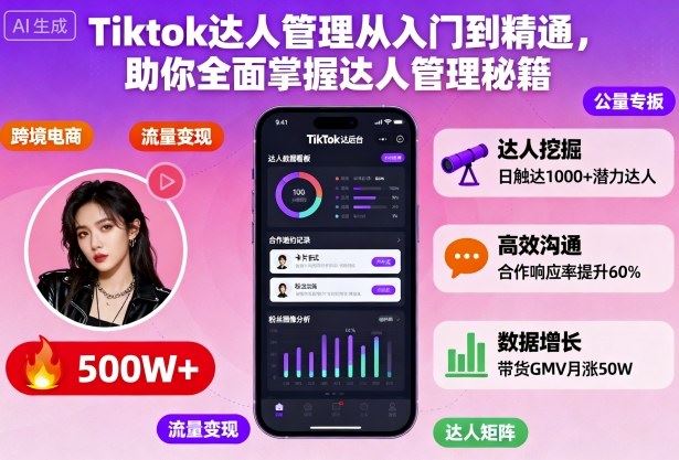 Tiktok达人管理从入门到精通，助你全面掌握达人管理秘籍-云创智库