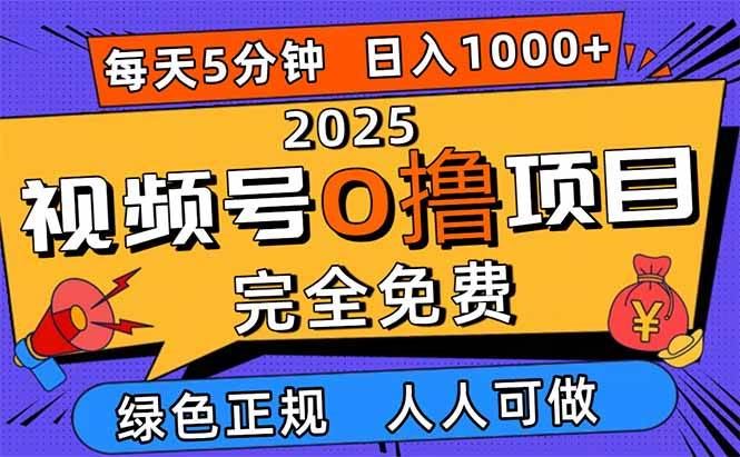 （16388期）2025视频号0撸项目，5分钟一个号，日入1000+，人人可做-云创智库