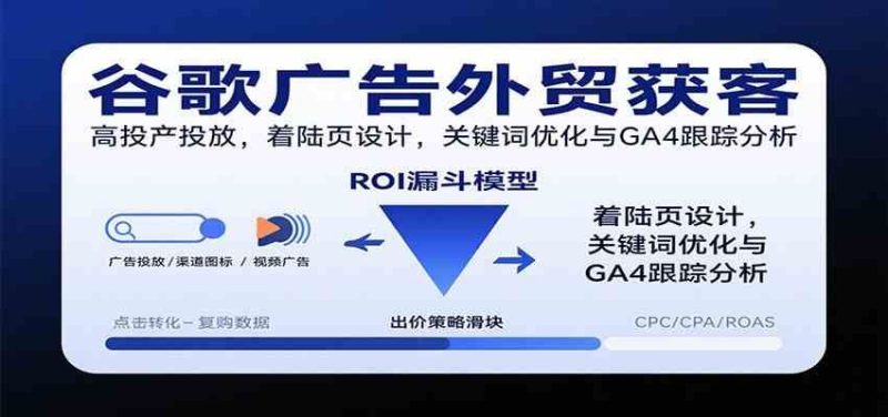 谷歌广告外贸获客，高投产投放，着陆页设计，关键词优化与GA4跟踪分析-云创智库
