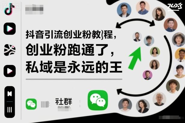 抖音引流创业粉教程，创业粉终于跑通了，私域是永远的王-云创智库