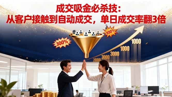 （16432期）吸金成交营销必杀技：从客户接触到自动成交，单日成交率翻3倍-云创智库