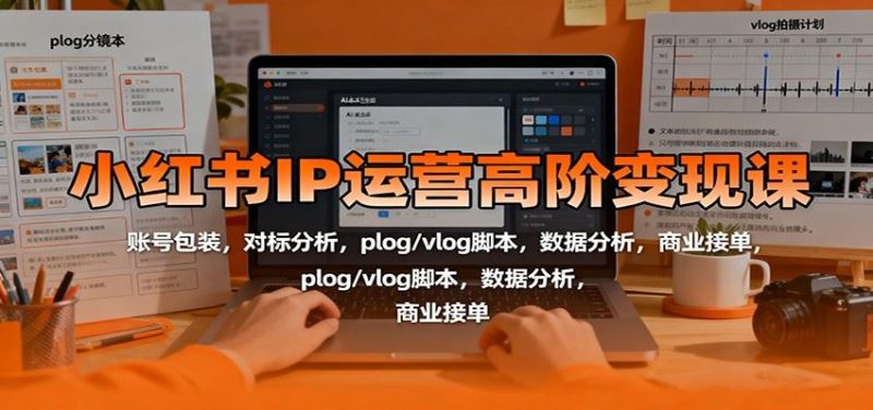 小红书IP运营高阶变现课：账号包装，对标分析，plog/vlog脚本，数据分析，商业接单-云创智库