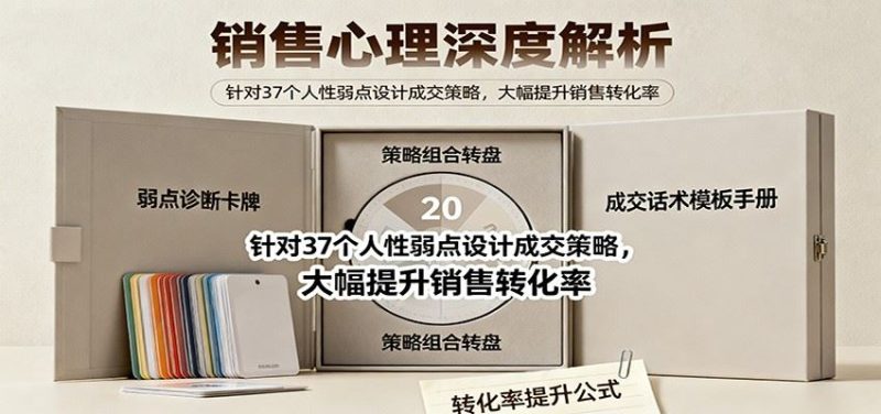 销售心理深度解析：针对37个人性弱点设计成交策略，大幅提升销售转化率！-云创智库
