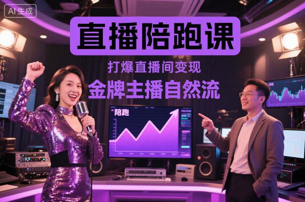 直播陪跑课，金牌主播自然流打爆直播间，复制高变现玩法-云创智库