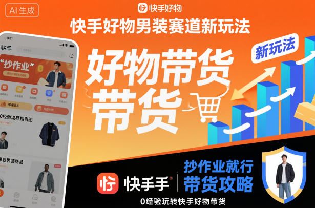 快手好物男装赛道新玩法，抄作业就行，0经验玩转快手好物带货-云创智库