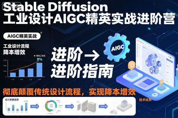 Stable Diffusion工业设计AIGC精英实战进阶营，彻底颠覆传统设计流程，实现降本增效-云创智库