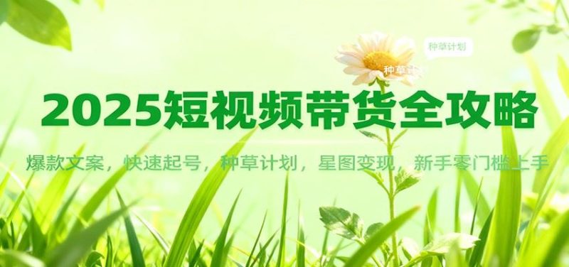 2025短视频带货全攻略：爆款文案，快速起号，种草计划，星图变现，新手零门槛上手-云创智库