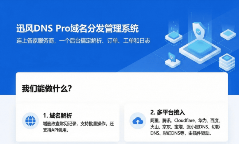 迅风DNS Pro二级域名分发V2.3.3系统源码-云创智库