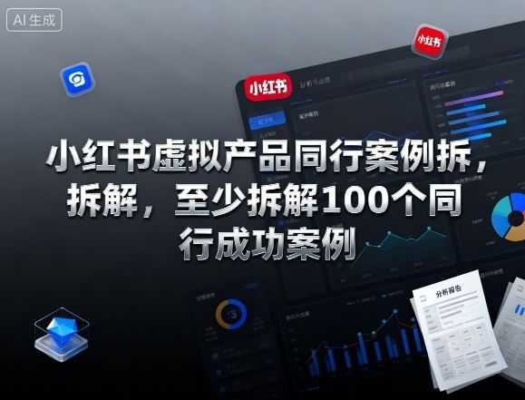 小红书虚拟产品同行案例拆解，至少拆解100个同行成功案例（完结）-云创智库