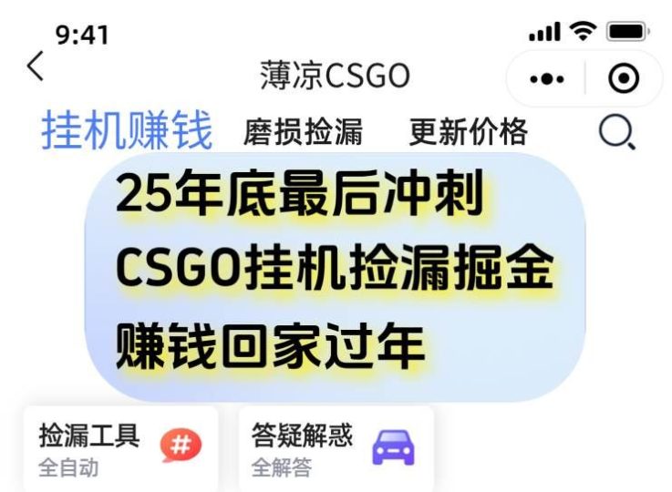 （16735期）12月年底抓紧最后一个月，用CSGO游戏挂机捡漏掘金赚钱掘金，一部手机轻松日入500+-云创智库