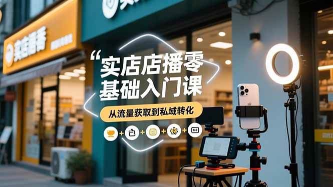 （16733期）实体店播零基础入门课，实体店+短视频+直播+微信生态+私域社群，从流量获取到私域转化-云创智库