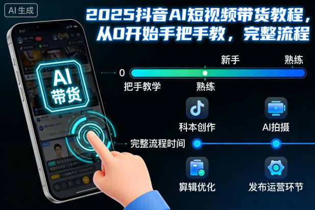 2025抖音AI短视频带货教程，从0开始手把手教，完整流程-云创智库