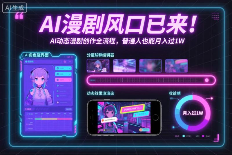 AI漫剧风口已来！AI动态漫剧创作全流程，普通人也能月入过1W-云创智库