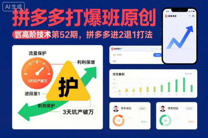 拼多多打爆班原创高阶技术第52期，拼多多进2退1打法-云创智库