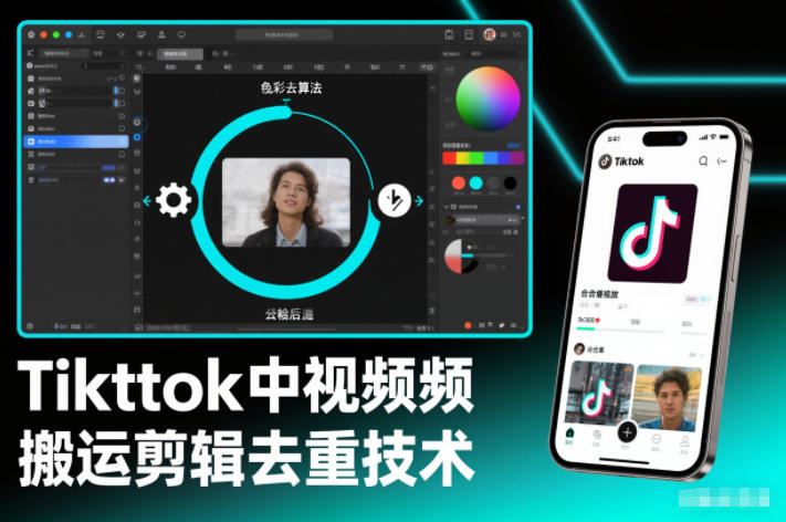 Tiktok中视频纯搬运剪辑去重技术，外来技术，自行测试-云创智库