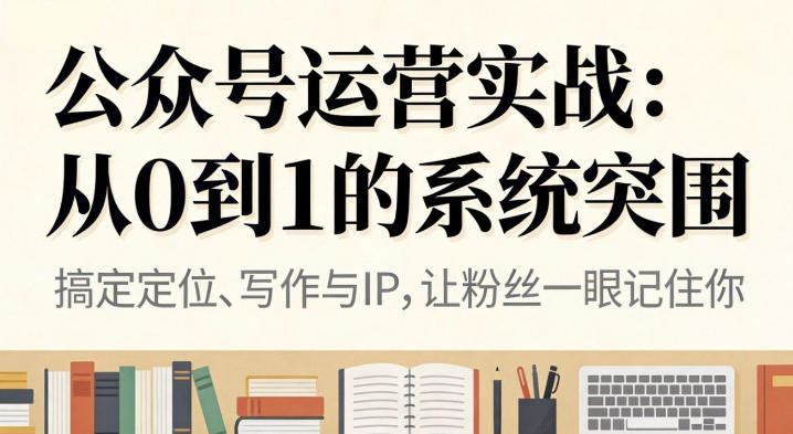 公众号运营实战，从定位到变现的全流程，从0到1的系统突围-云创智库