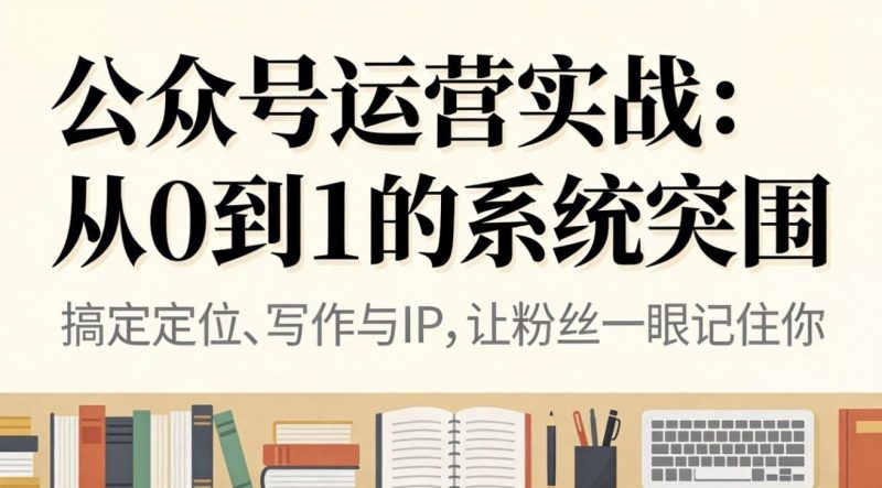 公众号运营实战：从0到1的系统突围-云创智库