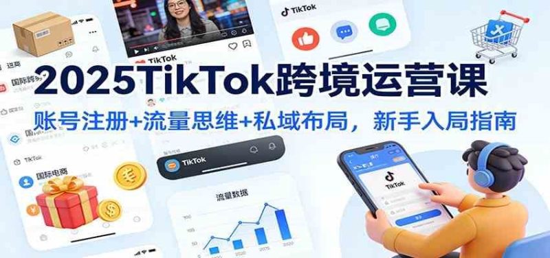 2025TikTok跨境运营课：账号注册+流量思维+私域布局，新手入局指南-云创智库