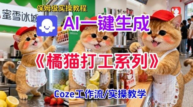 Coze扣子工作流一键生成胖橘猫打工短视频，保姆级实操搭建教学-云创智库