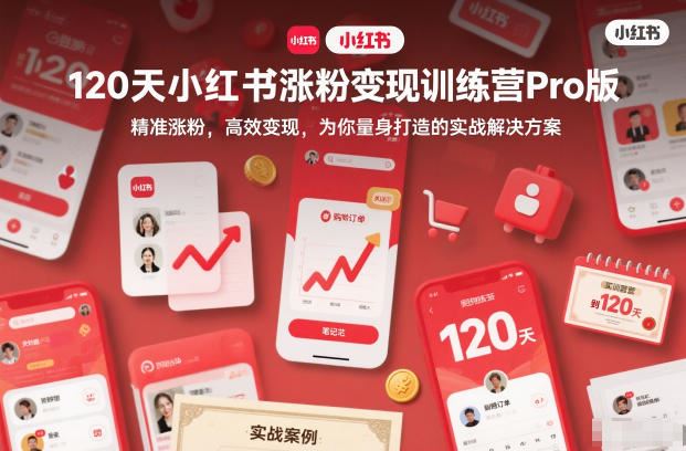 120天小红书涨粉变现训练营Pro版，​精准涨粉，高效变现​，为你量身打造的实战解决方案-云创智库