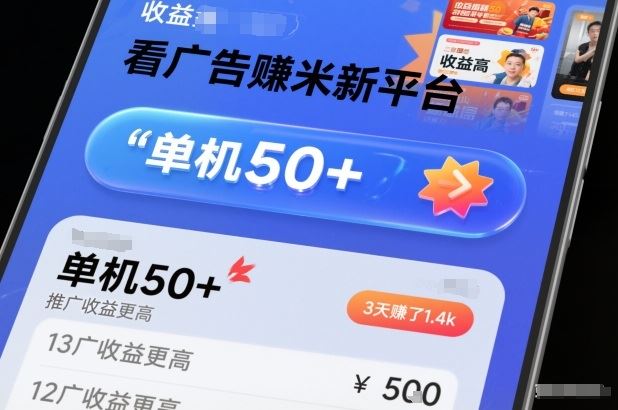 看广告賺米新平台，收益高，单机50+，推广收益更高，3天賺了1.4k【揭秘】-云创智库