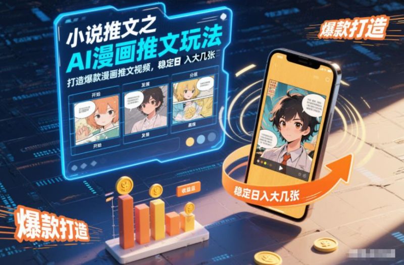 小说推文之AI漫画推文玩法，打造爆款漫画推文视频，稳定日入大几张-云创智库