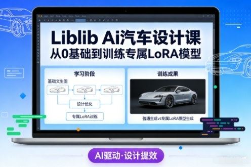 Liblib Ai汽车设计课，从0基础文生图，到教你训练专属设计和风格LoRA模型-云创智库