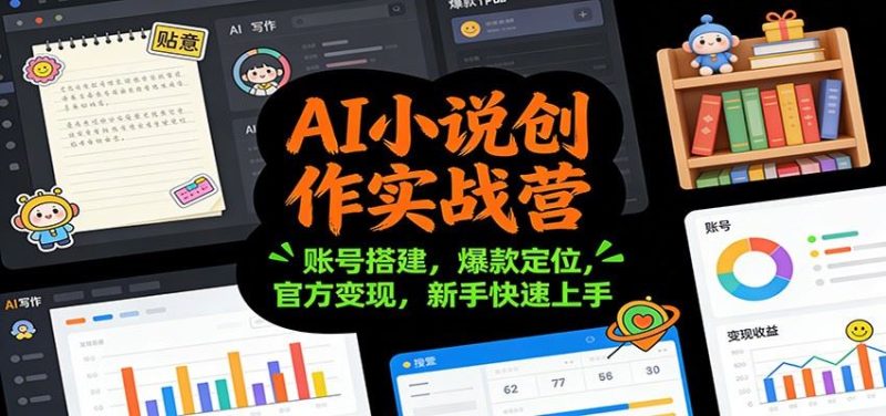 AI小说创作实战营：账号搭建，爆款定位，官方变现，新手快速上手-云创智库