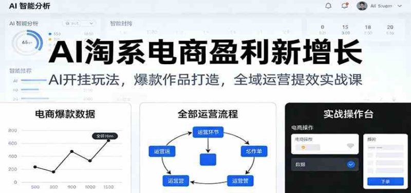 AI淘系电商盈利新增长，AI开挂玩法，爆款作品打造，全域运营提效实战课-云创智库
