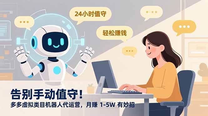 （16921期）告别手动值守！多多虚拟类目机器人代运营，月赚 1-5W 有妙招-云创智库