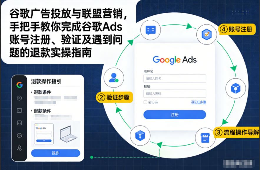 谷歌广告投放与联盟营销，手把手教你完成谷歌Ads账号注册、验证及遇到问题的退款实操指南