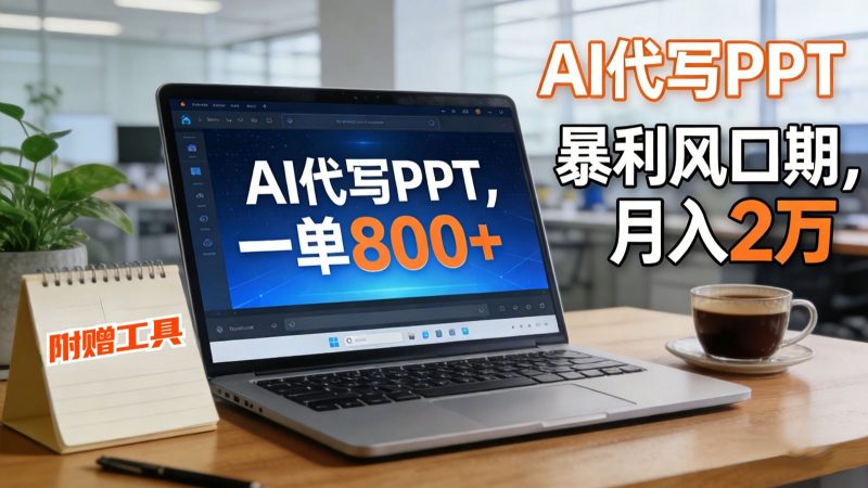AI 代写做 PPT！一单狂赚 800+，风口期月入 2 万（工具 + 提示词直接送）-云创智库